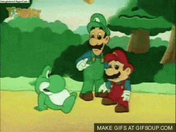Yoshi Unexpectedly Eats Mario GIF