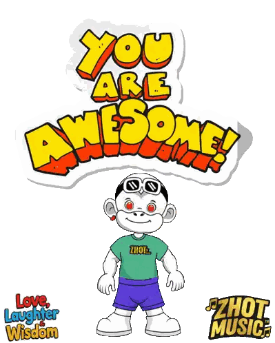 You Are Awesome Cartoon Character Sticker