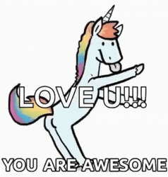 You Are Awesome Love U Unicorn GIF