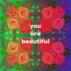 You Are Beautiful Floral Artwork GIF