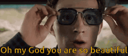 You Are Beautiful Peter Parker Aviator Glass GIF