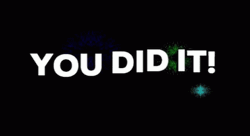 You Did It Fireworks Animated Text GIF