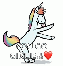 You Go Girl Unicorn Dance GIF