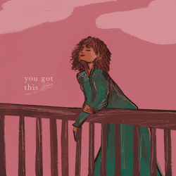 You Got This Woman On Railing GIF