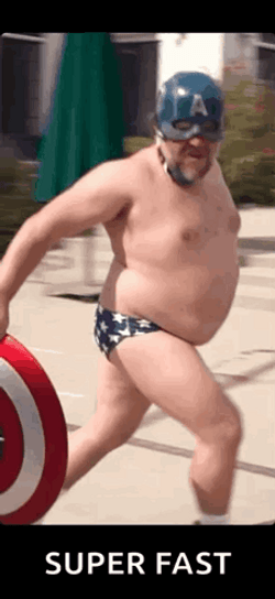 You Gotta Be Quicker Than That Chubby Superhero GIF