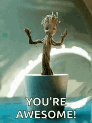 You're Awesome Dancing Potted Baby Groot GIF