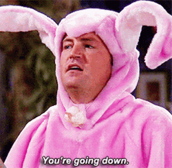 You're Going Down Matthew Perry Bunny Suit GIF
