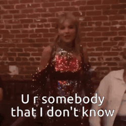You're Somebody That I Don't Know Taylor Swift Meme GIF