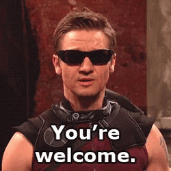 You're Welcome Marvel Hawkeye GIF