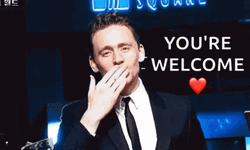 You're Welcome Tom Hiddleston GIF