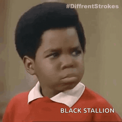 Young Black Boy Red Shirt Making Funny Face Black Stallion GIF