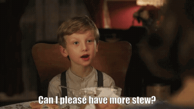 Young Boy Asking Can I Please Have More Stew GIF
