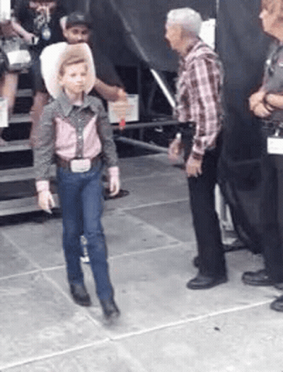 Young Boy Cowboy Walking GIF
