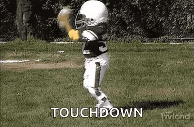 Young Boy Football Player Running Touchdown GIF