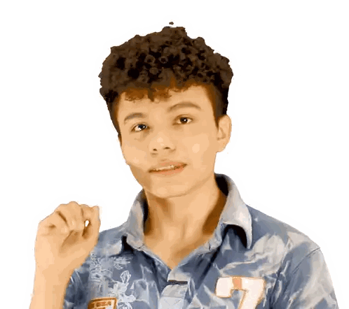 Young Boy In Blue Shirt Number 7 Sticker