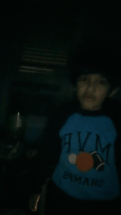 Young Boy In Blue Shirt Saying Twin Funny Face GIF