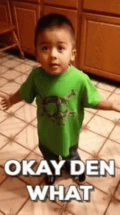 Young Boy In Green Shirt Says Okay Den What GIF