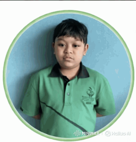 Young Boy in Green Shirt Standing in Circle