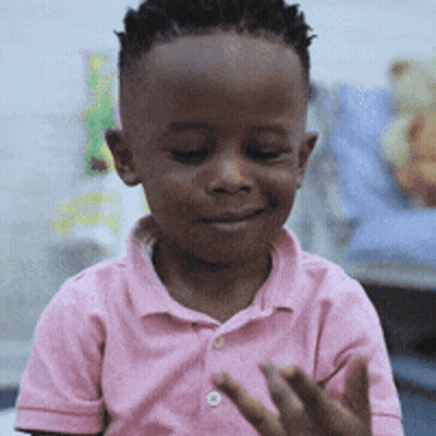 Young Boy In Pink Shirt Clapping GIF