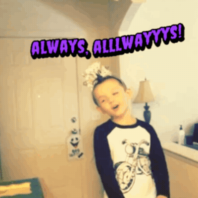 Young Boy In Shirt Saying Always Alllwayyys GIF
