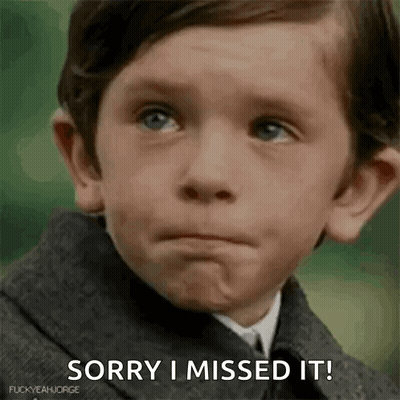 Young Boy In Suit Saying Sorry I Missed It GIF