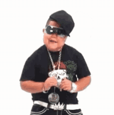 Young Boy In Sunglasses Hat And Skull Necklace GIF