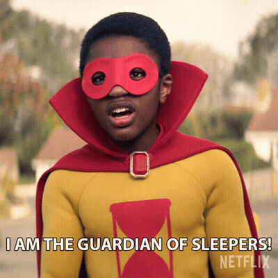 Young Boy In Superhero Costume Says I Am The Guardian Of Sleepers GIF