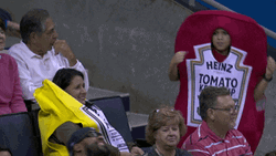 Young Boy In Tomato Sauce Costume GIF