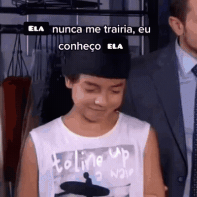 Young Boy In White Tank Top Toline Up GIF