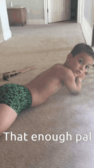 Young Boy Laying On Floor Saying That Enough Pat GIF