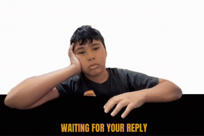 Young Boy Leaning Over Table Waiting For Your Reply GIF