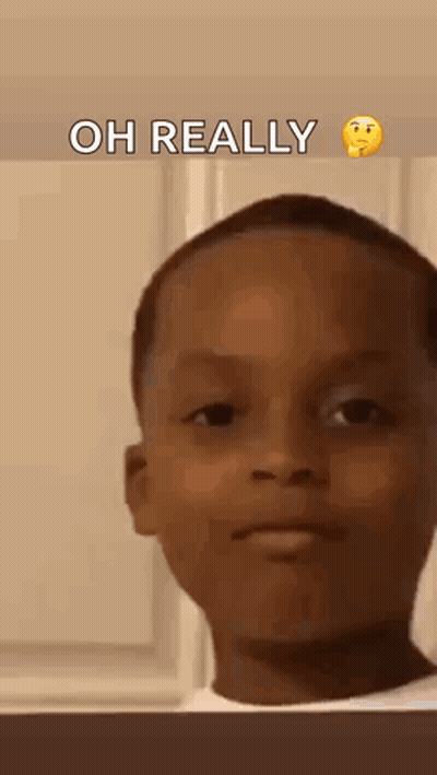 Young Boy Making Funny Face Saying Oh Really GIF