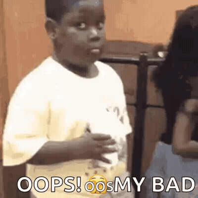 Young Boy Making Funny Face Saying Oops My Bad GIF