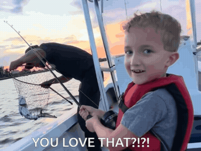 Young Boy On Boat Saying You Love That GIF