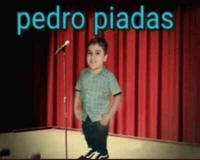 Young Boy On Stage With Microphone Pedro Piadas GIF