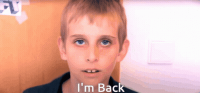 Young Boy Saying I'm Back GIF