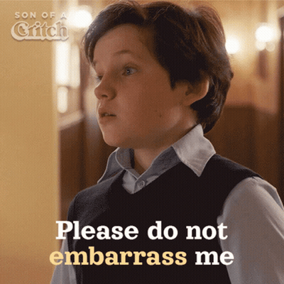 Young Boy Saying Please Do Not Embarrass Me GIF