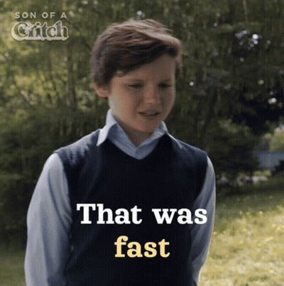 Young Boy Saying That Was Fast GIF