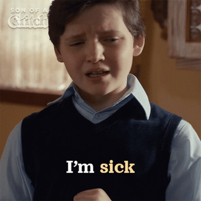 Young Boy Says I'm Sick In Front Of Son Of A Witch Poster GIF