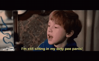 Young Boy Says I'm Still Sitting In Dirty Pee Pants GIF