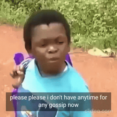 Young Boy Sitting In Chair Saying Please Please I Don't Have Anytime For Gossip GIF