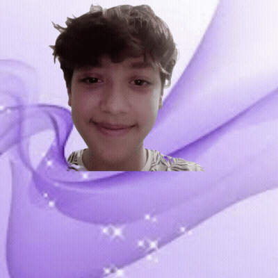 Young Boy Smiling In Purple And White Background GIF