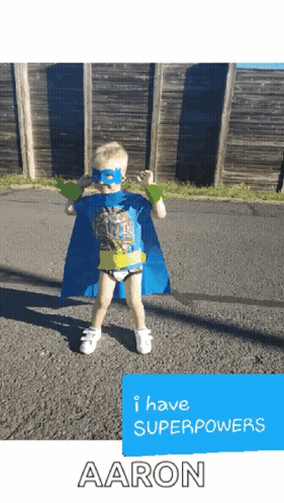 Young Boy Superhero Aaron GIF