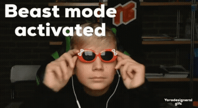 Young Boy Wearing Sunglasses Beast Mode Activated GIF