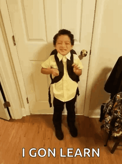 Young Boy With Backpack Saying I Gon Learn GIF