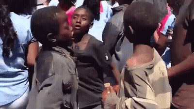 Young Boys Dancing One Holding Orange Juice GIF