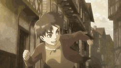 Young Eren Mikasa And Armin Running Around GIF