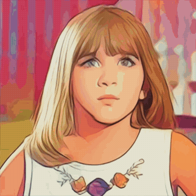 Young Girl In Candy-Embroidered White Dress GIF