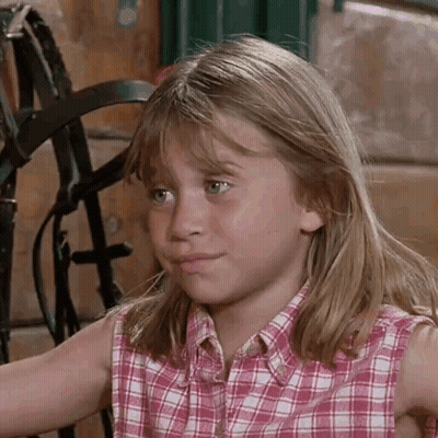 Young Girl In Pink Plaid Shirt Sitting Before Horse Bridle GIF
