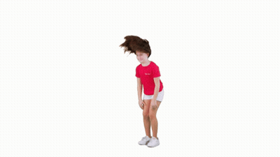 Young Girl In Pink Shirt And White Shorts Jumping GIF